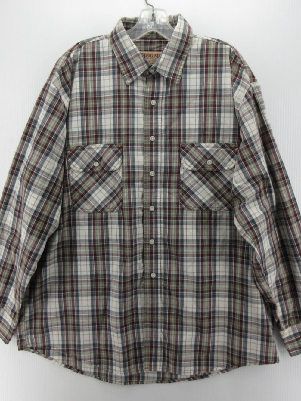 VGT Big Mac Shirt Large Button Down Plaid Workwear Outdoor 90s Twill